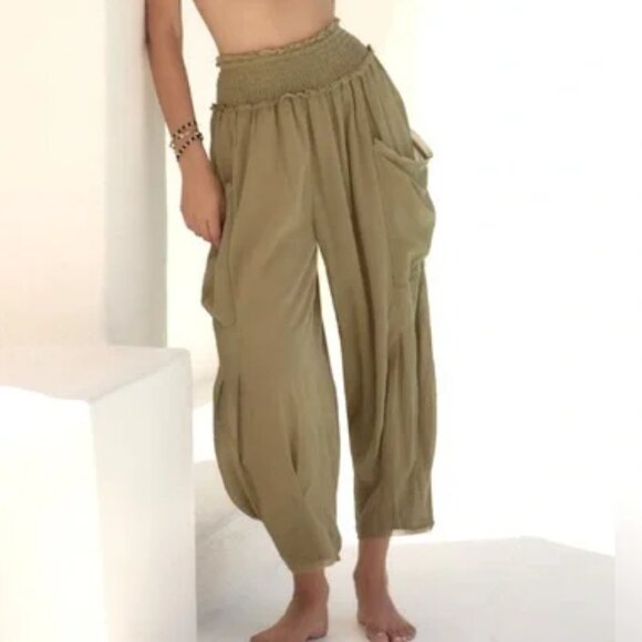 By Anthropologie Pants - NEW NWT! BY ANTHROPOLOGIE GAUZE CRAFTED BALLOON PANTS HARREM BARREL CROP sz M